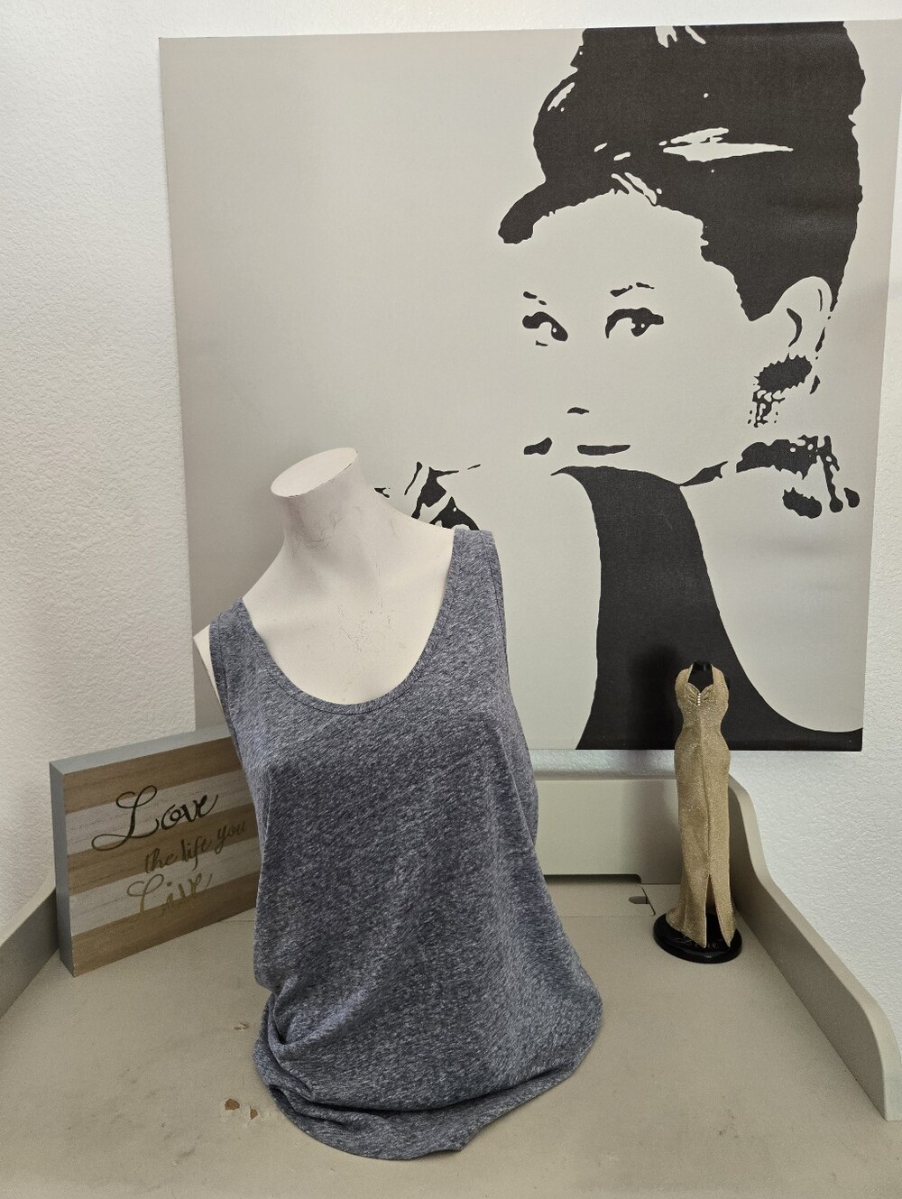 NWT J. Crew Sleeveless Heather Gray Tank Top - Neutral Casual Women’s Top Size L